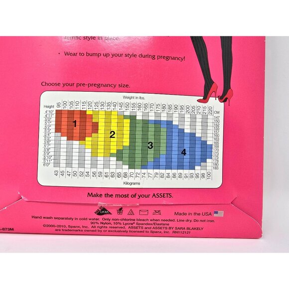 Marvelous Mama Assets Spanx Black Opaque Stripe Taming Maternity Tights Size 3 - Picture 3 of 3